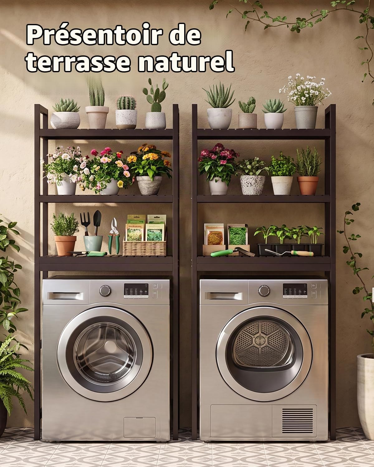 Space-Saving Bamboo Over-Toilet Storage Organizer