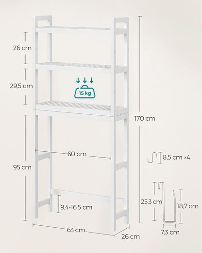 Adjustable Bamboo Toilet Storage Shelf