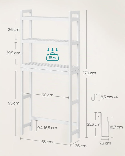 Adjustable Bamboo Toilet Storage Shelf