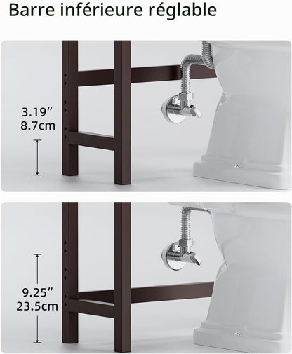 Space-Saving Bamboo Over-Toilet Storage Organizer