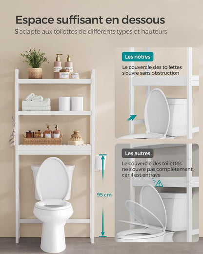 Adjustable Bamboo Toilet Storage Shelf