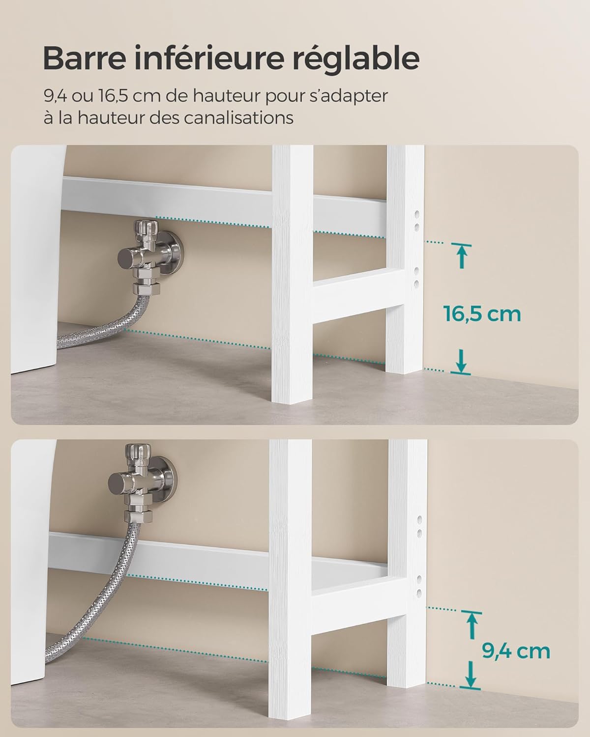 Adjustable Bamboo Toilet Storage Shelf