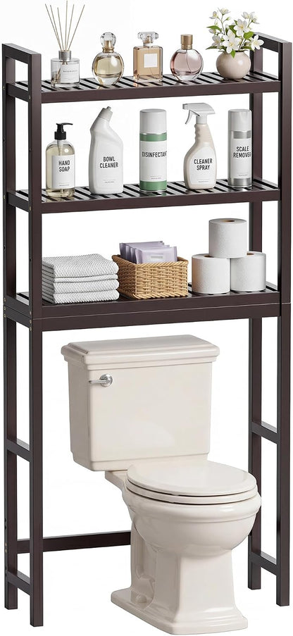 Space-Saving Bamboo Over-Toilet Storage Organizer