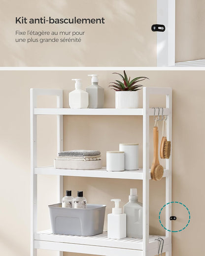 Adjustable Bamboo Toilet Storage Shelf